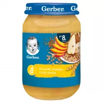 Gerber Deserek gruszki mango i trzy zboa dla niemowlt po 8 miesicu 190 g