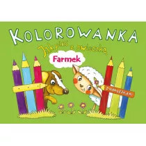 Kolorowanka. Jak pies z owieczk. Farmek