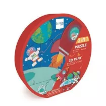 Puzzle 2w1 2D i 3D scenografia Kosmos Scratch
