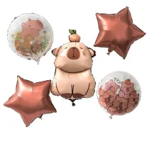 dpCraft Balony foliowe matowe kapibara - gwiazdka 5 szt