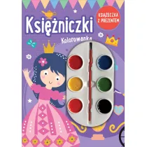 Ksi�niczki. Kolorowanka (ksi��eczka z prezentem - farbki)