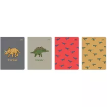 Interdruk Zeszyt A5 UV Dinozaurus 70g, trzy linie 32 kartki