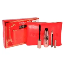 LOreal Paris Zestaw Mascara Black Air Volume Mega Mascara + Le Khol Midnight Black 101 + Pochette