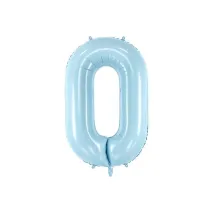 PartyDeco Balon foliowy Cyfra 0 86cm jasny niebieski