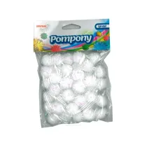 Brewis Pompony metaliczne bia�e 2cm