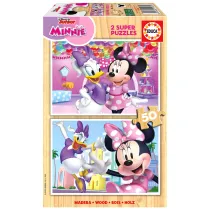 Puzzle 2 x 50 el. Myszka Minnie & Daisy (drewno) Educa