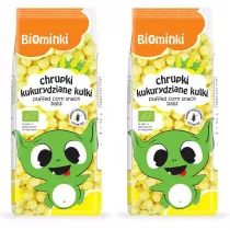 Biominki Chrupki kukurydziane kulki bezglutenowe Zestaw 2 x 60 g Bio