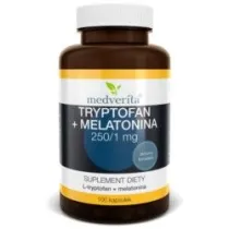 Medverita Trypotofan + Melatonina Suplement diety 100 kaps.