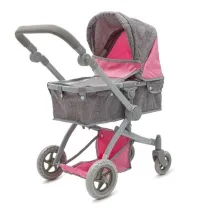W�zek dla lalek 2w1 Sophie pink-grey Baby Mix