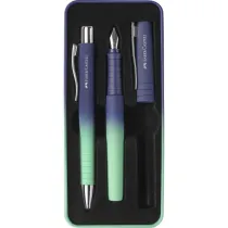 Faber-Castell Zestaw prezentowy poly pi�ro wieczne m + d�ugopis buzzing blue