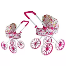 W�zek dla lalek g��boki retro w kwiatki LeanToys