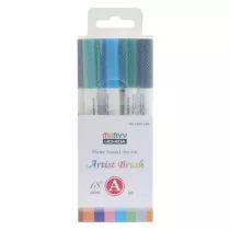 Marvy Flamastry Artist Brush 18 kolorw