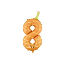 PartyDeco Balon foliowy Cyfra 8, 86cm pomara�czowy