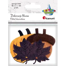 Titanum Dekoracje filcowe dynie 3D 50x51mm 6 szt