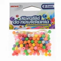 Brewis Koraliki do nawlekania multikolor + sznurek 6mm, 16g