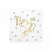 PartyDeco Serwetki Boy or Girl? 33x33 cm