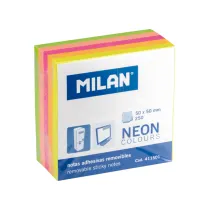 Milan Karteczki samoprzylepne Neon Mix kostka 50 x 50 mm 250 szt.
