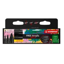 Stabilo Marker Free Acrylic czarny 3 szt.