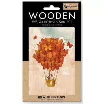 Cozywood Karnet drewniany C6 + koperta �lub Balon z motyli