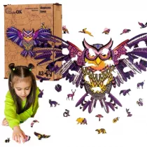 Puzzle drewniane eko 120 el. Magiczna sowa A3 Maksik