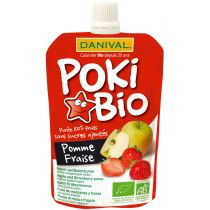 Danival Poki - przecier jabłkowo-truskawkowy 100% owoców bez dodatku cukrów 90 g Bio