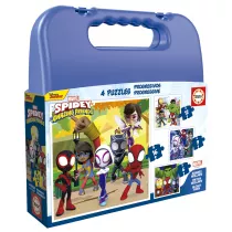 Puzzle 6 el. + 9 el. + 12 el. + 16 el. Spidey i Super-Kumple (walizka) Educa