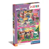 Puzzle 2x20 el. Super Kolor SuperKitties Clementoni