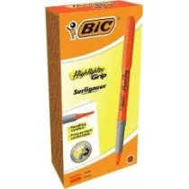 Zakrelacz Highlighter Grip pomaracz (12szt) BIC