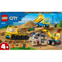 LEGO City Ciarwki i dwig z kul wyburzeniow 60391