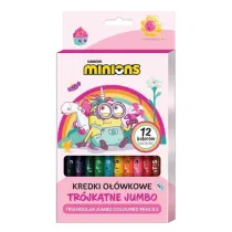 Kredki o��wkowe tr�jk�tne Minionki 12 kolor�w