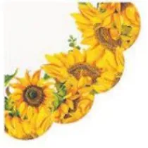 Paw Serwetka Decor Round Dancing Sunflowers 32cm �rednicy, 12szt./op. - serwetka okr�g�a