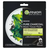 Garnier Pure Charcoal Black Tissue Mask oczyszczajca maska na tkaninie z wglem 28 g