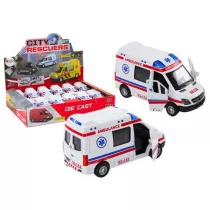 Ambulans karetka 1:32 �wiat�a d�wi�k nap�d bia�a LeanToys
