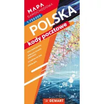 Mapa samochodowa Polski. Kody pocztowe