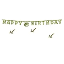PartyDeco Baner Happy Birthday Jurassic World 45x165cm