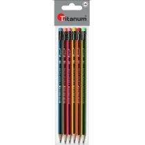 Titanum Ołówek z gumką HB Neon 6 szt.