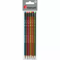 Titanum Owek z gumk HB Neon 6 szt.
