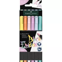 Faber-Castell Pisaki pdzelkowe Black Edition Pastel 6 szt.