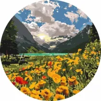Twoje Hobby Malowanie po numerach okr�g�e - Majestatyczne Alpy 40cm