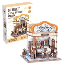 Uliczny zak�tek drewniane puzzle 3D piekarnia Askato