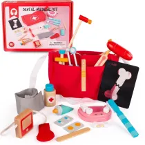 Zestaw lekarz, dentysta drewniany Montessori Lena