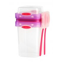 Vialli Design Pojemnik ze sztu�cami Foodie 6513 fuksja 230 ml + 650 ml