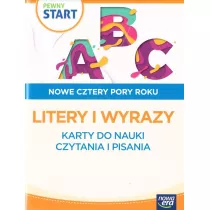 Litery i wyrazy. Pewny start. Nowe cztery pory roku. Karty do nauki czytania i pisania