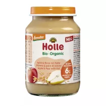 Holle Deser dla niemowlt jabko i gruszka z owsem po 6. miesicu 190 g Bio