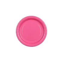 PartyDeco Talerzyki papierowe ciemny r�owy 18cm