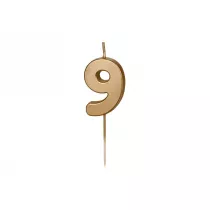 PartyDeco wieczka urodzinowa 9 zota 4.5cm