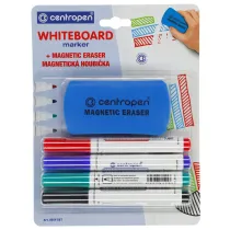 Centropen Marker sucho�cieralny Whiteboard 8559 + g�bka magnetyczna 4 kolory