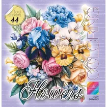Kolorowanka z naklejkami 200x200 Kwiaty fiolet