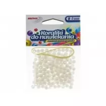 Brewis Koraliki do nawlekania + sznurek bia�e 6mm, 16g