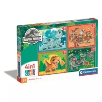 Puzzle 4w1 - SuperColor. Jurrasic World (12+16+20+24 el.) Clementoni